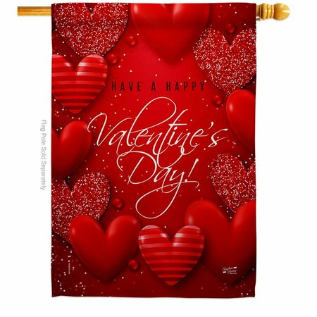 PATIO TRASERO 28 x 40 in. All of Heart House Flag with Spring Valentines Double-Sided Vertical  Banner Garden PA4182651